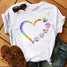 Rainbow Hearts and Paws Love Ladies T-Shirts
