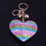 Rainbow, Rainbow Heart and Unicorn Crystal Rhinestone Keychain, Key Fob Purse Backpack Charm