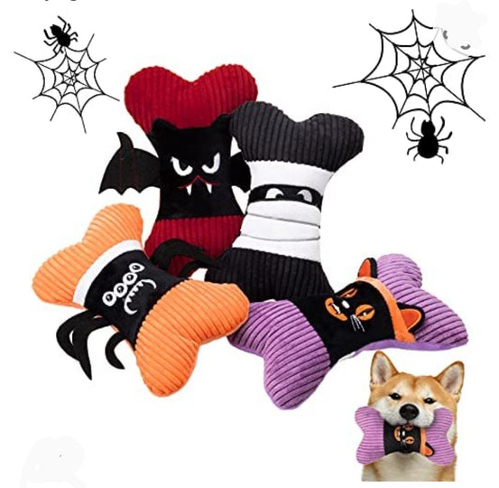 Happy Halloween Dog Toys Spooky Plush Bones 4 Styles happy-halloween-dog-toys-spooky-plush-bones-4-styles