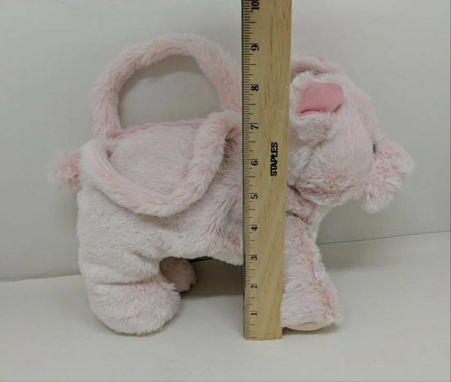 Little Pink Pig Piglet Farm Animal Plush Handbag Purse Zippered Top Children Toy