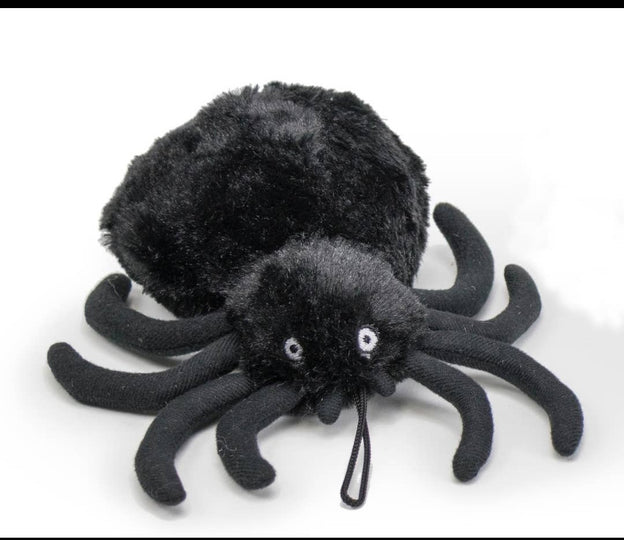 Spooky Halloween Spider, Bat, Horned Owl Dog Plush Toy with Tennis Ball Inside
