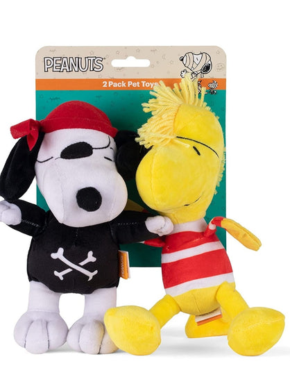 Peanuts 9 Inch Halloween Snoopy and Woodstock Pirates of the Caribbean Dog Toys Squeaky Plush Fabric Officially Licensed