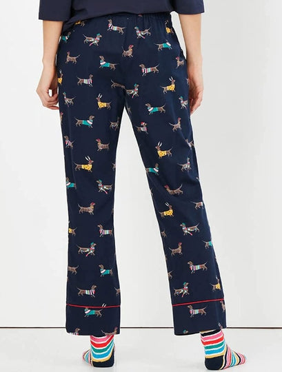 Joules Luna Dachshund Doxie Dog Christmas Holiday Lounge wear Pajama Bottoms