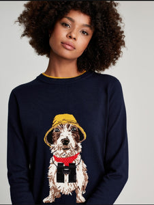 Joules Jack Russel Parson Terrier Dog Ladies Knit Sweater
