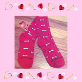 Assorted Valentine's Day Ladies Holiday Dog Bone Socks 6 designs