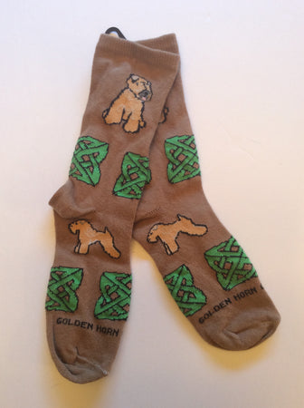 Soft Coated Wheaten Terrier Dog With Celtic Knot Socks