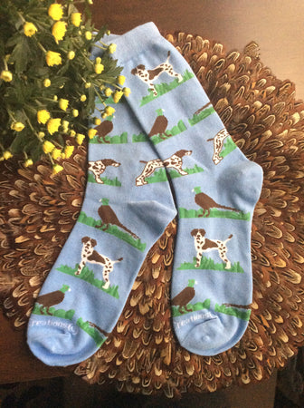German Shorthaired Shorthair Pointer Hunting Dog With Pheasant Socks